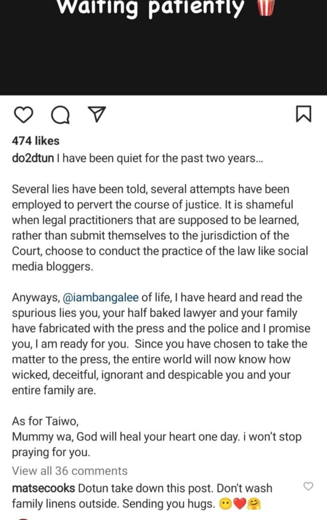 I’m ready for you, the world will know how wicked, deceitful, you and your family are – Do2dtun blast D’Banj over NPower.