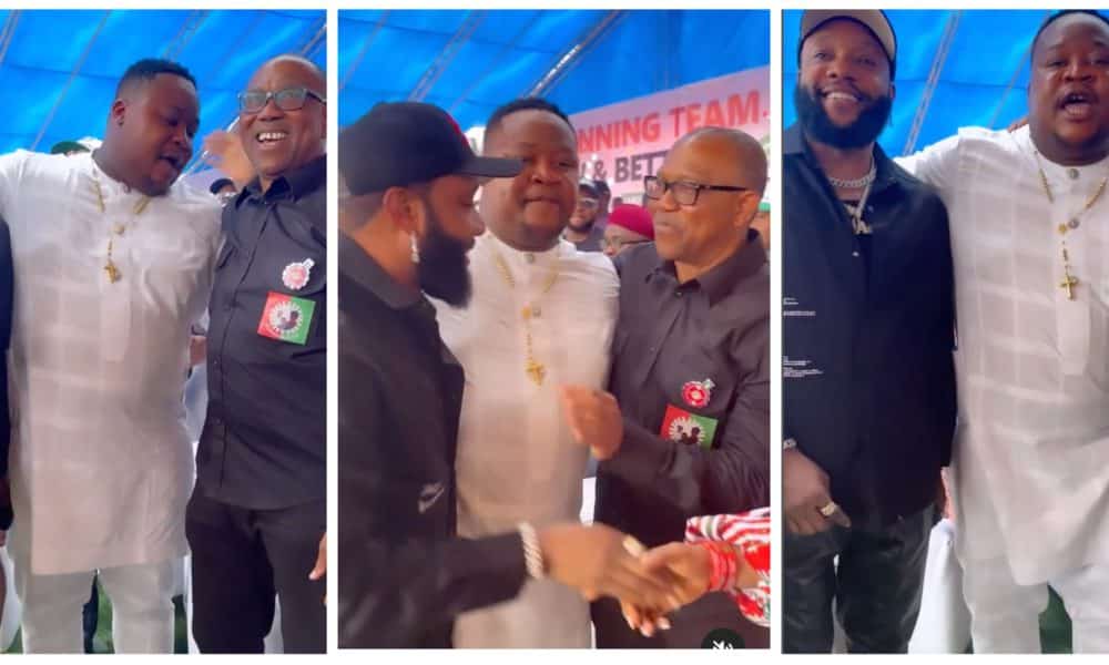 Singer Kcee storms Peter Obi's campaign rally after pitching tent with Tinubu